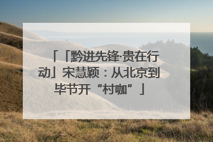 「黔进先锋·贵在行动」宋慧颖：从北京到毕节开“村咖”