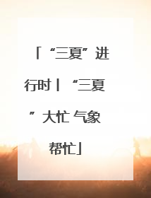 “三夏”进行时丨“三夏”大忙 气象帮忙