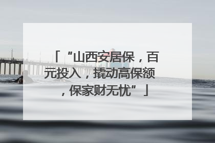 “山西安居保，百元投入，撬动高保额，保家财无忧”