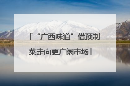 “广西味道”借预制菜走向更广阔市场