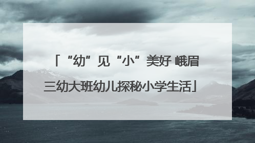 “幼”见“小”美好 峨眉三幼大班幼儿探秘小学生活