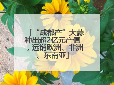 “成都产”大蒜种出超2亿元产值，远销欧洲、非洲、东南亚