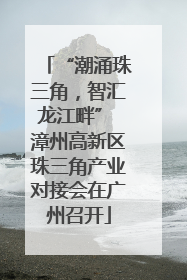 “潮涌珠三角，智汇龙江畔” 漳州高新区珠三角产业对接会在广州召开