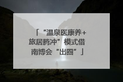 “温泉医康养+旅居腾冲”模式借南博会“出圈”