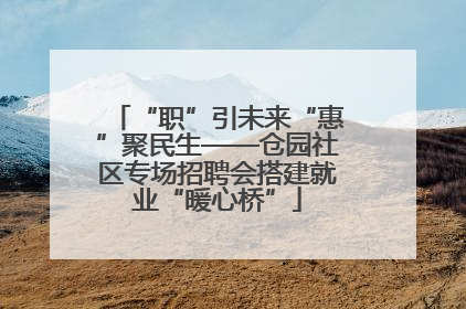 “职”引未来“惠”聚民生——仓园社区专场招聘会搭建就业“暖心桥”