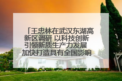 王忠林在武汉东湖高新区调研 以科技创新引领新质生产力发展 加快打造具有全国影响力的科技创新高地