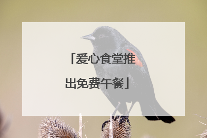 爱心食堂推出免费午餐
