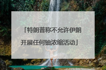 特朗普称不允许伊朗开展任何铀浓缩活动