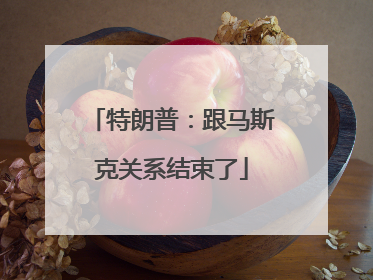 特朗普：跟马斯克关系结束了