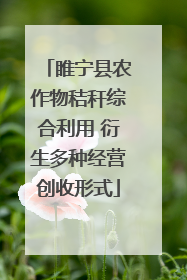 睢宁县农作物秸秆综合利用 衍生多种经营创收形式