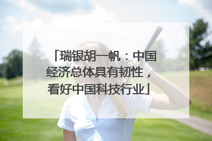 瑞银胡一帆：中国经济总体具有韧性，看好中国科技行业
