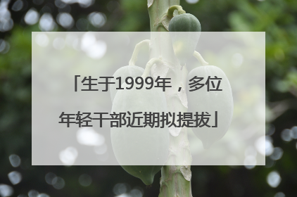 生于1999年，多位年轻干部近期拟提拔