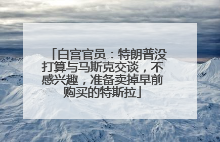 白宫官员：特朗普没打算与马斯克交谈，不感兴趣，准备卖掉早前购买的特斯拉