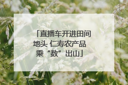 直播车开进田间地头 仁寿农产品乘“数”出山
