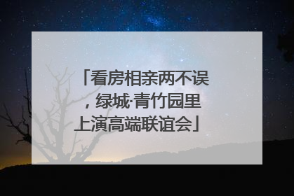 看房相亲两不误，绿城·青竹园里上演高端联谊会