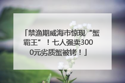 禁渔期威海市惊现“蟹霸王”！七人强卖3000元劣质蟹被铐！