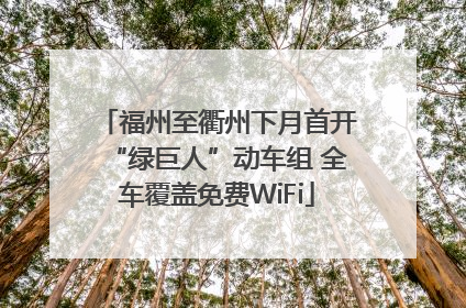 福州至衢州下月首开“绿巨人”动车组 全车覆盖免费WiFi
