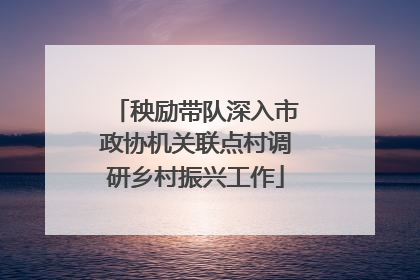 秧励带队深入市政协机关联点村调研乡村振兴工作