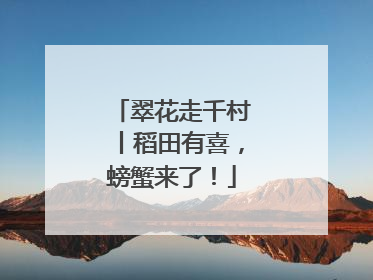 翠花走千村丨稻田有喜，螃蟹来了！