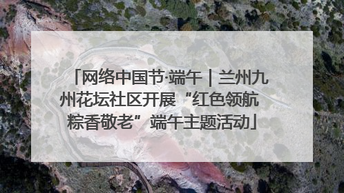 网络中国节·端午｜兰州九州花坛社区开展“红色领航 粽香敬老”端午主题活动