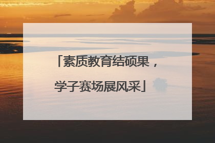 素质教育结硕果，学子赛场展风采