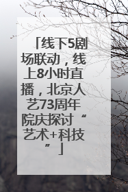线下5剧场联动，线上8小时直播，北京人艺73周年院庆探讨“艺术+科技”