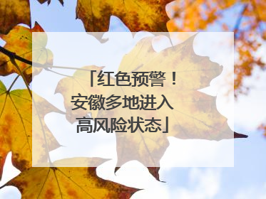 红色预警！安徽多地进入高风险状态