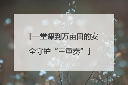 一堂课到万亩田的安全守护“三重奏”