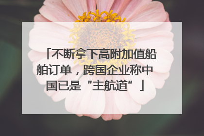不断拿下高附加值船舶订单，跨国企业称中国已是“主航道”