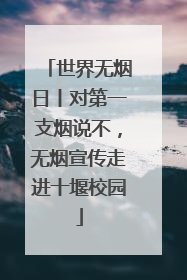 世界无烟日丨对第一支烟说不，无烟宣传走进十堰校园