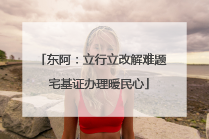 东阿：立行立改解难题 宅基证办理暖民心