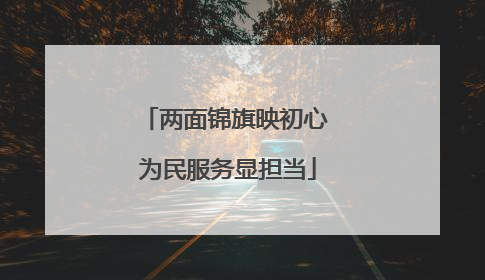 两面锦旗映初心 为民服务显担当