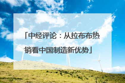 中经评论：从拉布布热销看中国制造新优势
