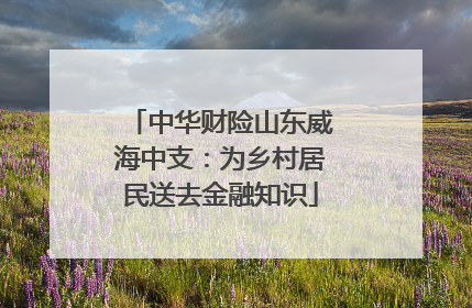 中华财险山东威海中支：为乡村居民送去金融知识