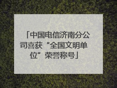 中国电信济南分公司喜获“全国文明单位”荣誉称号