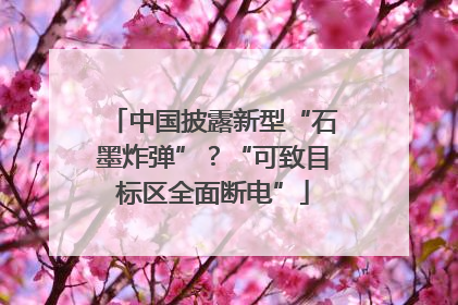 中国披露新型“石墨炸弹”？“可致目标区全面断电”