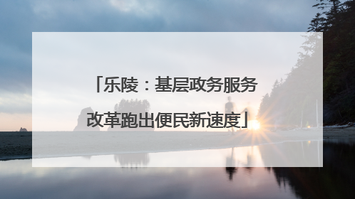 乐陵：基层政务服务改革跑出便民新速度