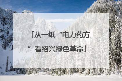 从一纸“电力药方”看绍兴绿色革命