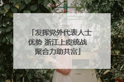 发挥党外代表人士优势 浙江上虞统战聚合力助共富
