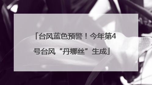 台风蓝色预警！今年第4号台风“丹娜丝”生成