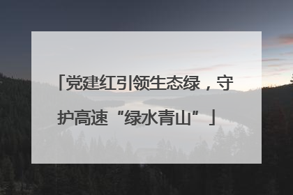 党建红引领生态绿，守护高速“绿水青山”
