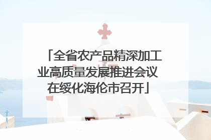 全省农产品精深加工业高质量发展推进会议在绥化海伦市召开