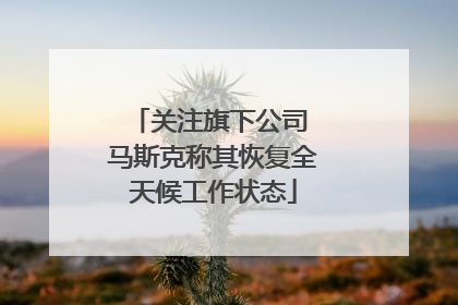 关注旗下公司 马斯克称其恢复全天候工作状态
