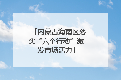 内蒙古海南区落实“六个行动”激发市场活力