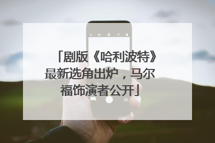 剧版《哈利波特》最新选角出炉，马尔福饰演者公开