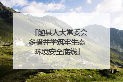 勉县人大常委会多措并举筑牢生态环境安全底线
