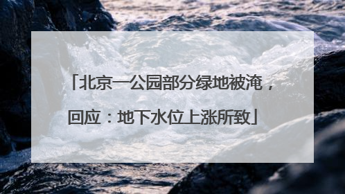 北京一公园部分绿地被淹，回应：地下水位上涨所致