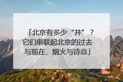 北京有多少“井”？它们串联起北京的过去与现在、烟火与诗意