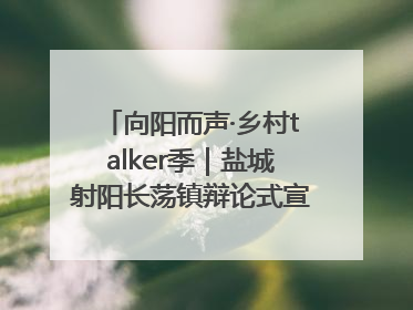 向阳而声·乡村talker季｜盐城射阳长荡镇辩论式宣讲有看头有热度