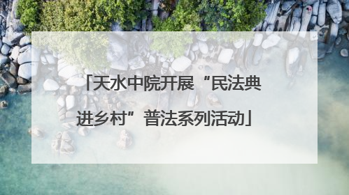 天水中院开展“民法典进乡村”普法系列活动